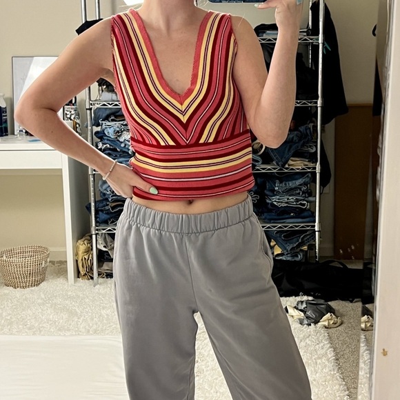 Vintage Striped Sleeveless Knit Sweater - Picture 7 of 7